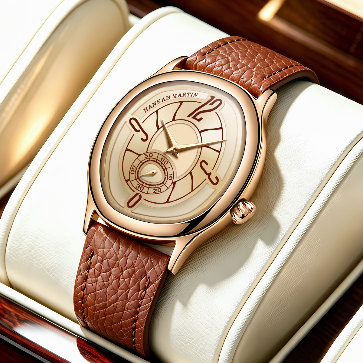 Anti-Magnetic Watch - HANNAH MARTIN Watch Fashion Leather 40mm