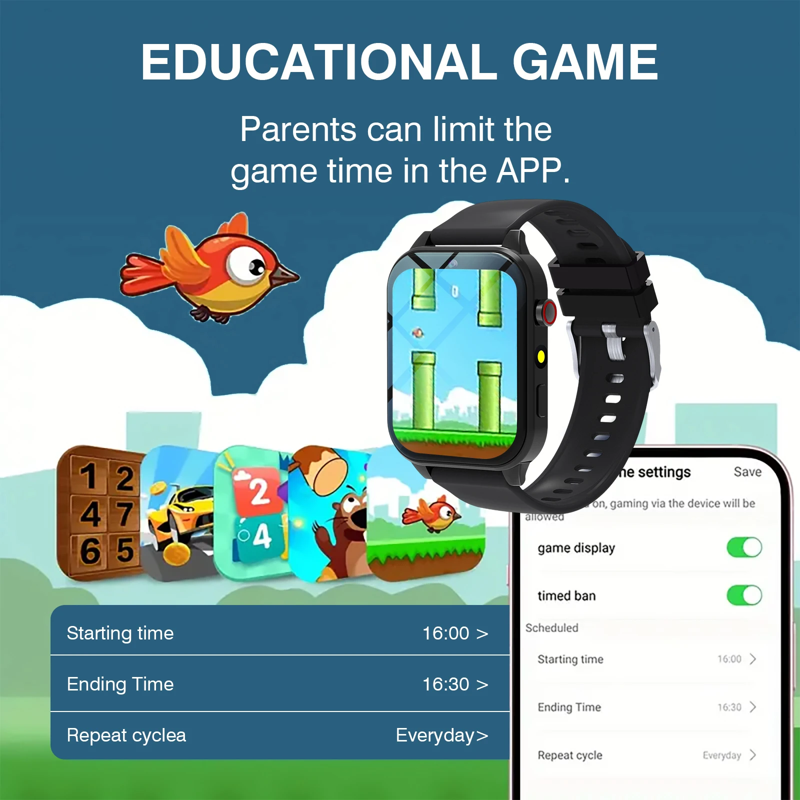 Kids′s Smart Watch 18 Games Ca - огляд і ціна Smartwatch Watches For Kid Boy Waterproof